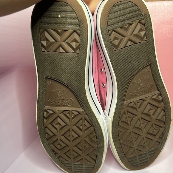 Converse Pink Canvas High-Tops platform women’s 10.5 men’s 8.5 - Picture 6 of 7